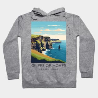 A Pop Art Travel Print of the Cliffs of Moher - The Burren - Ireland Hoodie